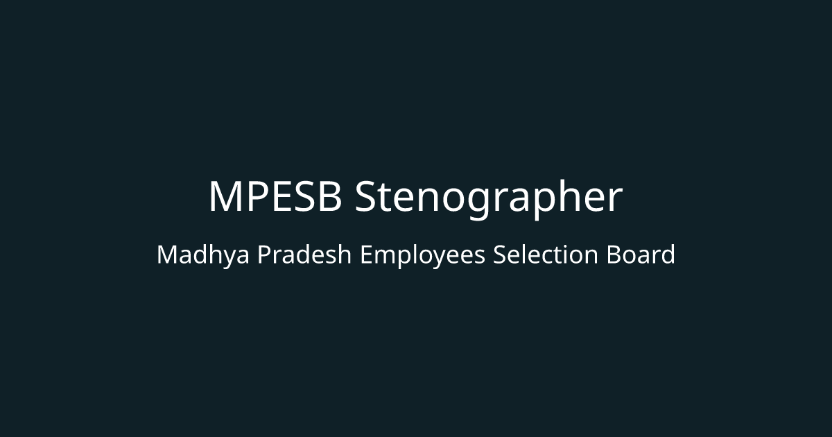 MPESB Stenographer
