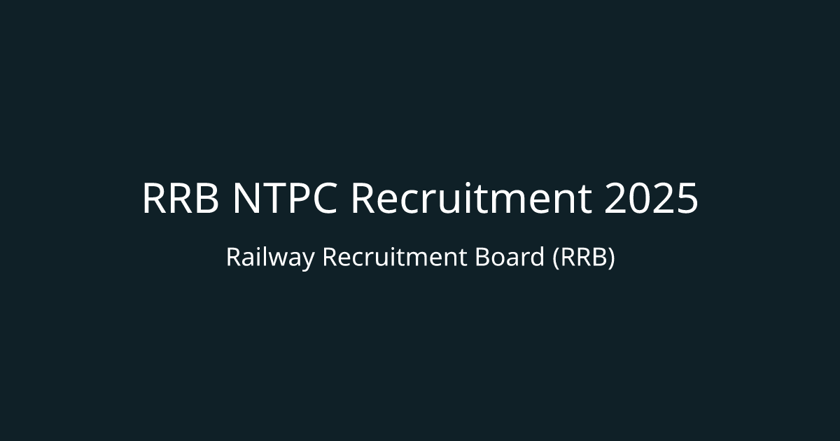 RRB NTPC Recruitment 2025