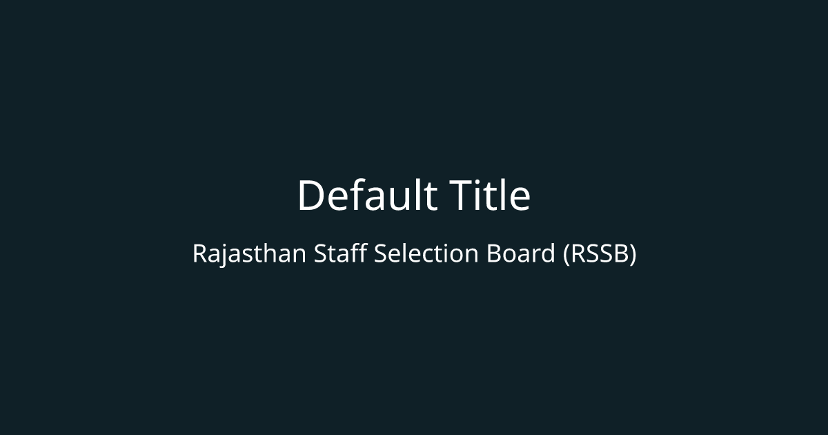 RSSB REET Mains Upper Teacher Recruitment 2025 – Level 2 (Classes 6‑8) Vacancy, Eligibility, Apply Link
